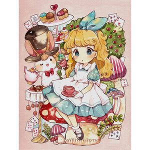 Yishu - Cartoon Alice - 50*65CM 11CT 3 Stamped Cross Stitch