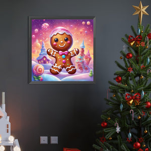 Gingerbread Cookies And Candy House 40*40CM(Picture) Full Round Drill Diamond Painting