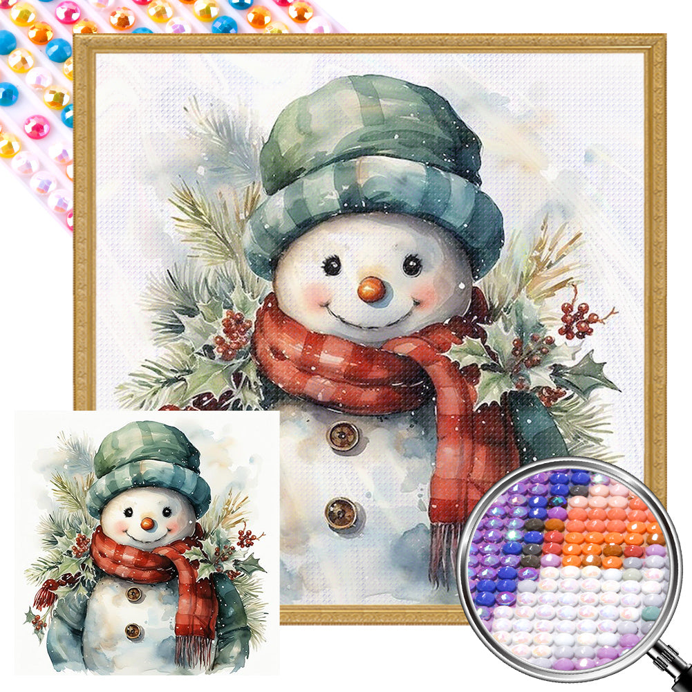 Snowman 40*40CM(Picture) Full Round Drill Diamond Painting
