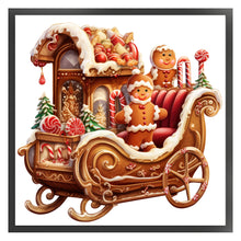 Load image into Gallery viewer, Huancan - Christmas Gingerbread Sleigh - 50*50CM 11CT 3 Stamped Cross Stitch
