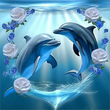 Load image into Gallery viewer, Dolphin 30*30CM(Canvas) Full Round Drill Diamond Painting
