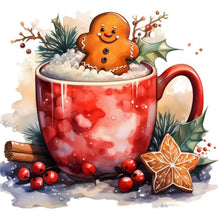Load image into Gallery viewer, Christmas Drink In A Cup 30*30CM(Canvas) Full Round Drill Diamond Painting
