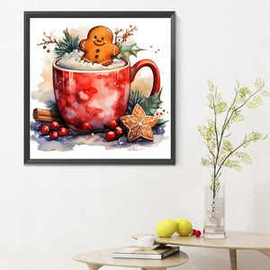 Christmas Drink In A Cup 30*30CM(Canvas) Full Round Drill Diamond Painting