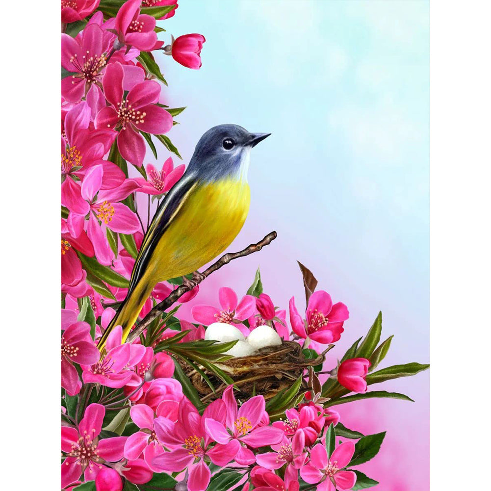 Sparrow On A Branch 30*40CM(Canvas) Full Round Drill Diamond Painting