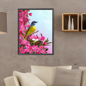 Sparrow On A Branch 30*40CM(Canvas) Full Round Drill Diamond Painting