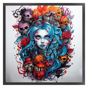 Yishu - Skeleton Woman - 50*50CM 11CT 3 Stamped Cross Stitch