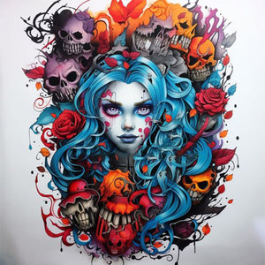 Yishu - Skeleton Woman - 50*50CM 11CT 3 Stamped Cross Stitch