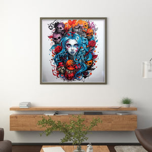 Yishu - Skeleton Woman - 50*50CM 11CT 3 Stamped Cross Stitch