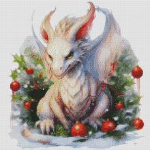 Load image into Gallery viewer, Huancan - Pterosaur With Christmas Wreath - 40*40CM 11CT 3 Stamped Cross Stitch

