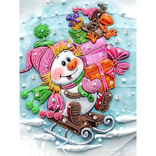 Load image into Gallery viewer, Snowman 30*40CM(Canvas) Partial Special Shaped Drill Diamond Painting
