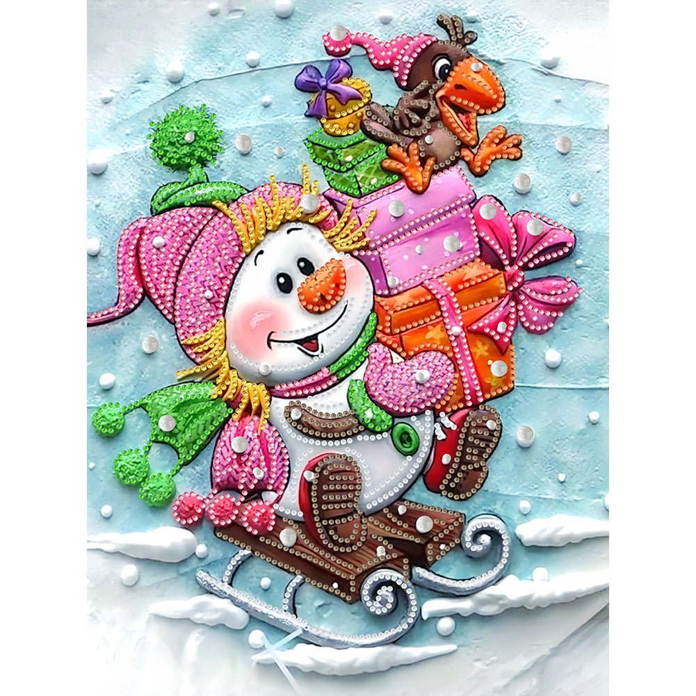 Snowman 30*40CM(Canvas) Partial Special Shaped Drill Diamond Painting