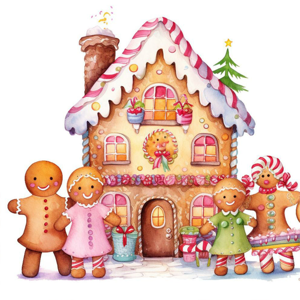Christmas Cookie House 30*30CM(Canvas) Full Round Drill Diamond Painting