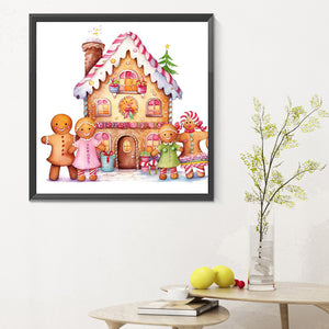 Christmas Cookie House 30*30CM(Canvas) Full Round Drill Diamond Painting