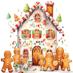 Christmas Cookie House 30*30CM(Canvas) Full Round Drill Diamond Painting