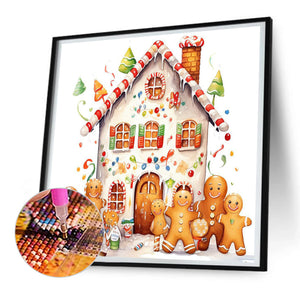 Christmas Cookie House 30*30CM(Canvas) Full Round Drill Diamond Painting