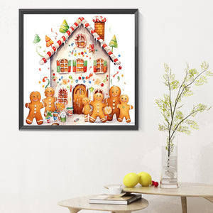 Christmas Cookie House 30*30CM(Canvas) Full Round Drill Diamond Painting