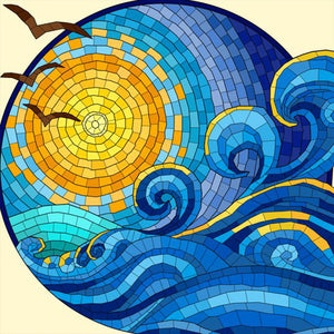 Sunrise At Sea 30*30CM(Canvas) Full Round Drill Diamond Painting