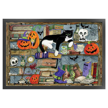 Load image into Gallery viewer, Yishu - Cat On Bookshelf - 65*45CM 11CT 3 Stamped Cross Stitch
