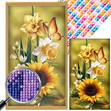 Load image into Gallery viewer, Sunflower And Butterfly 40*70CM(Picture) Partial AB Full Square Drill Diamond Painting
