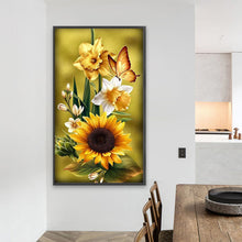 Load image into Gallery viewer, Sunflower And Butterfly 40*70CM(Picture) Partial AB Full Square Drill Diamond Painting
