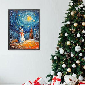 Christmas Snowman And Santa Claus 30*40CM(Canvas) Full Round Drill Diamond Painting