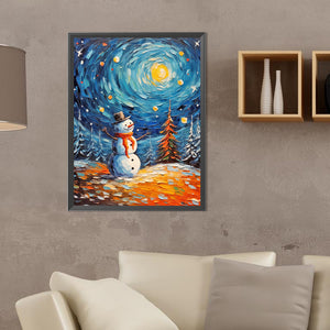 Christmas Snowman And Santa Claus 30*40CM(Canvas) Full Round Drill Diamond Painting