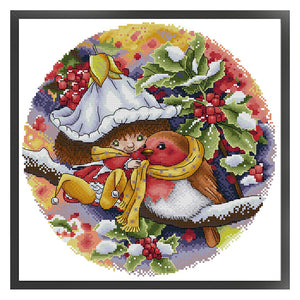 Joy Sunday - Flower Fairy - 35*35CM 14CT 2 Stamped Cross Stitch