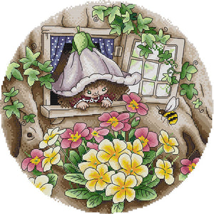 Joy Sunday - Flower Fairy - 34*34CM 14CT 2 Stamped Cross Stitch