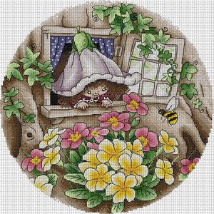 Joy Sunday - Flower Fairy - 34*34CM 14CT 2 Stamped Cross Stitch