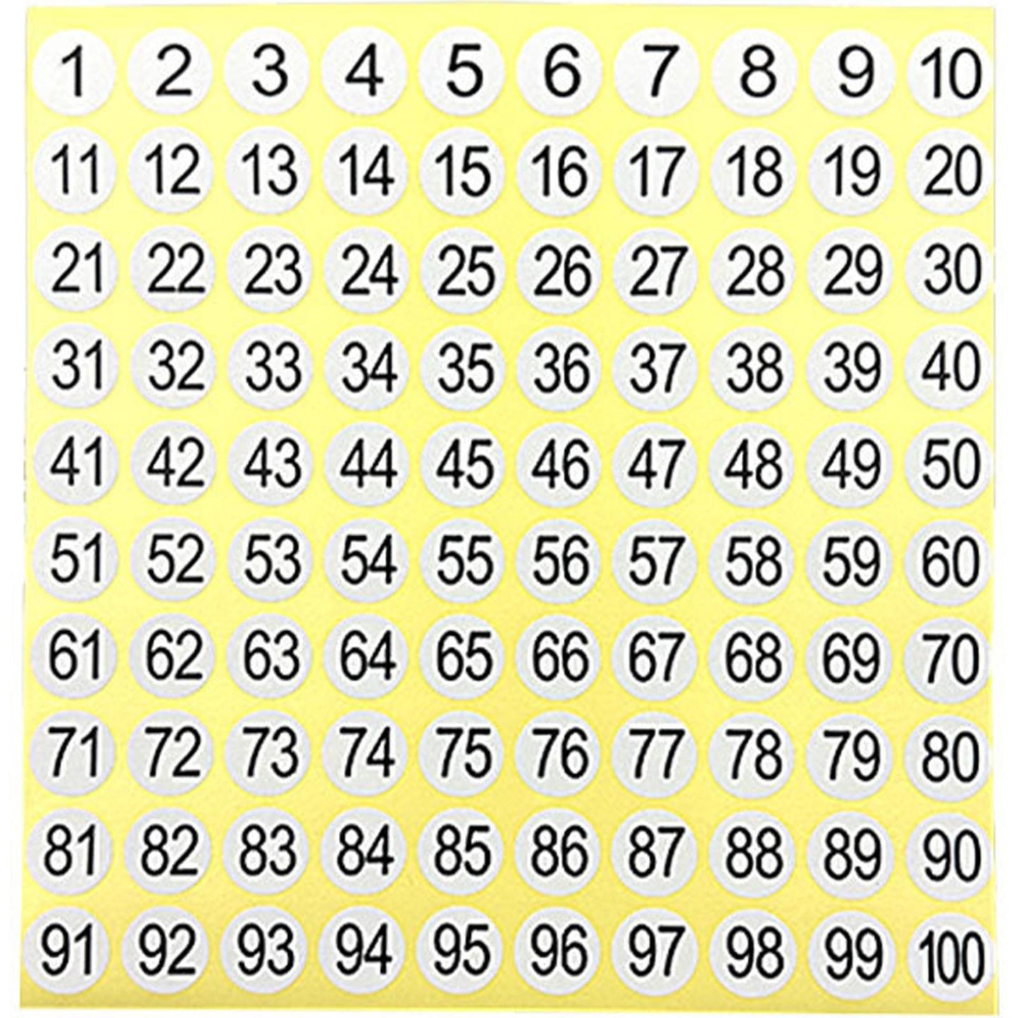 15 Sheets Cross Stitch Consecutive Number Stickers 1 To 100 Round Number Sticker