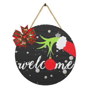 Christmas Wooden Diamond Painting Art Hanging Ornament (Welcome Colour Ball 2)