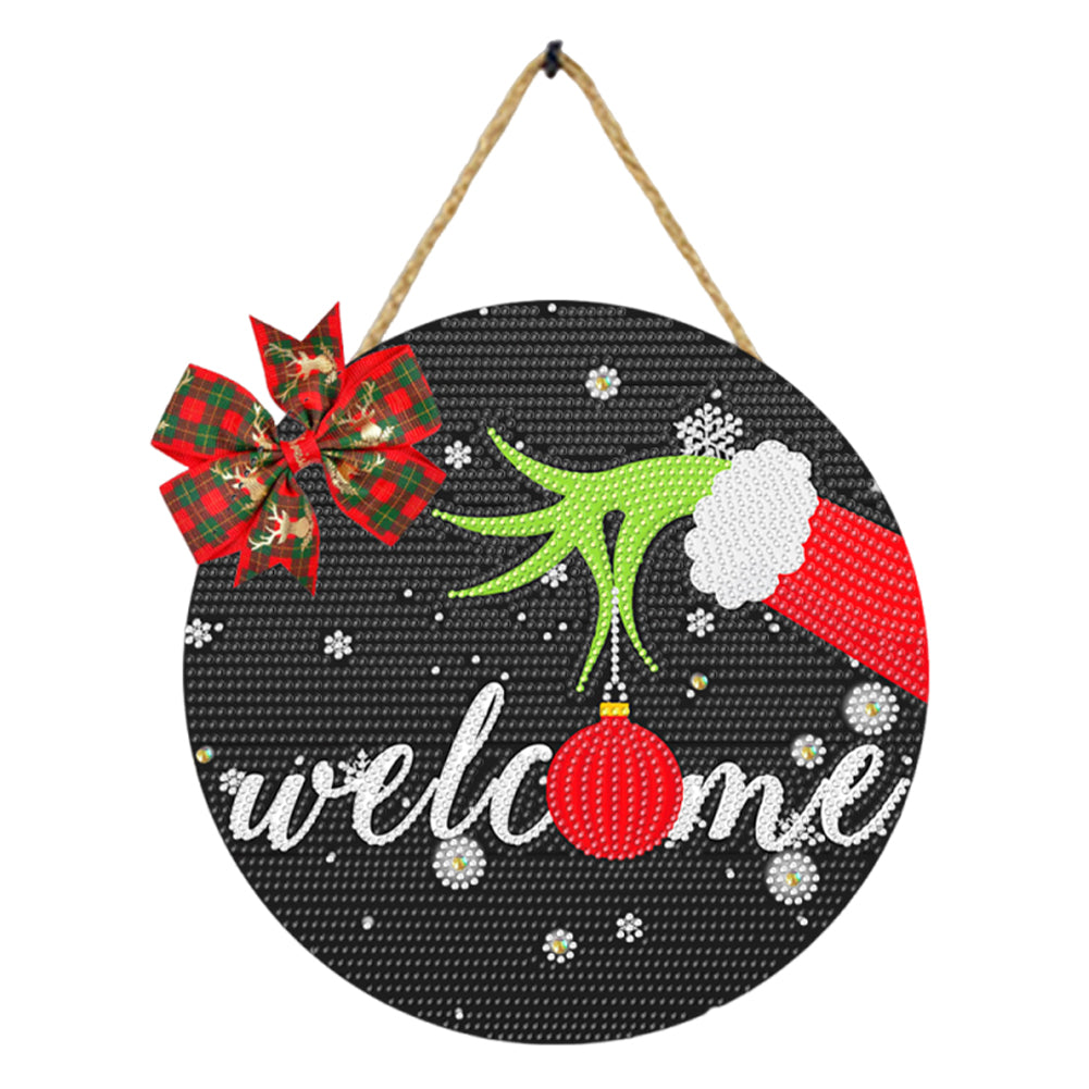 Christmas Wooden Diamond Painting Art Hanging Ornament (Welcome Colour Ball 2)
