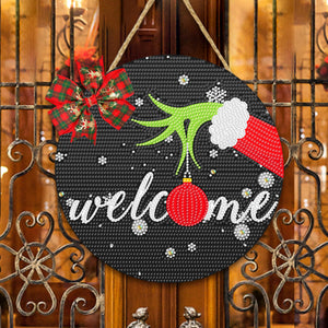Christmas Wooden Diamond Painting Art Hanging Ornament (Welcome Colour Ball 2)