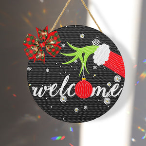 Christmas Wooden Diamond Painting Art Hanging Ornament (Welcome Colour Ball 2)