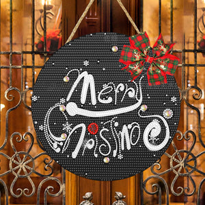 Christmas Wooden Diamond Painting Art Hanging Ornament Kits (Merry Christmas 3)