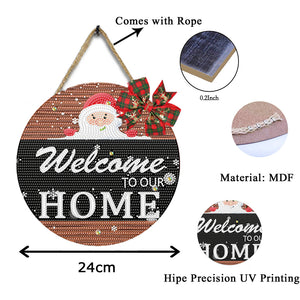Christmas Wooden Diamond Painting Art Hanging Ornament Kits (Welcoming Words 5)