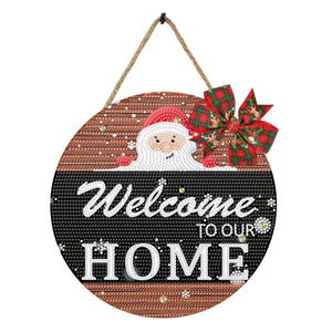 Christmas Wooden Diamond Painting Art Hanging Ornament Kits (Welcoming Words 5)