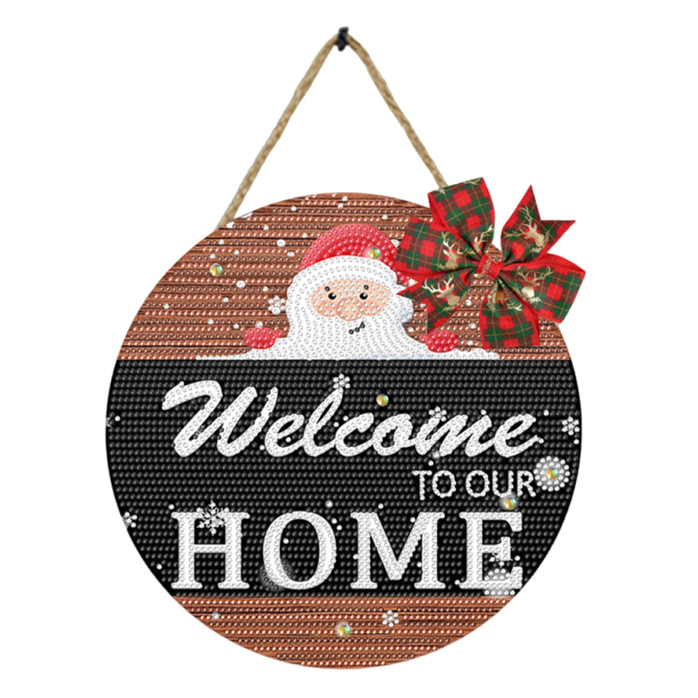 Christmas Wooden Diamond Painting Art Hanging Ornament Kits (Welcoming Words 5)