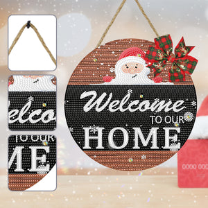 Christmas Wooden Diamond Painting Art Hanging Ornament Kits (Welcoming Words 5)