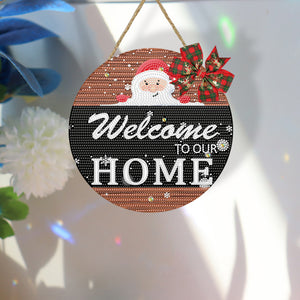 Christmas Wooden Diamond Painting Art Hanging Ornament Kits (Welcoming Words 5)