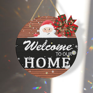 Christmas Wooden Diamond Painting Art Hanging Ornament Kits (Welcoming Words 5)