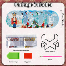 Load image into Gallery viewer, 8PCS Wooden Diamond Painting Coasters Kits for Adults Kids Beginner (Nutcracker)
