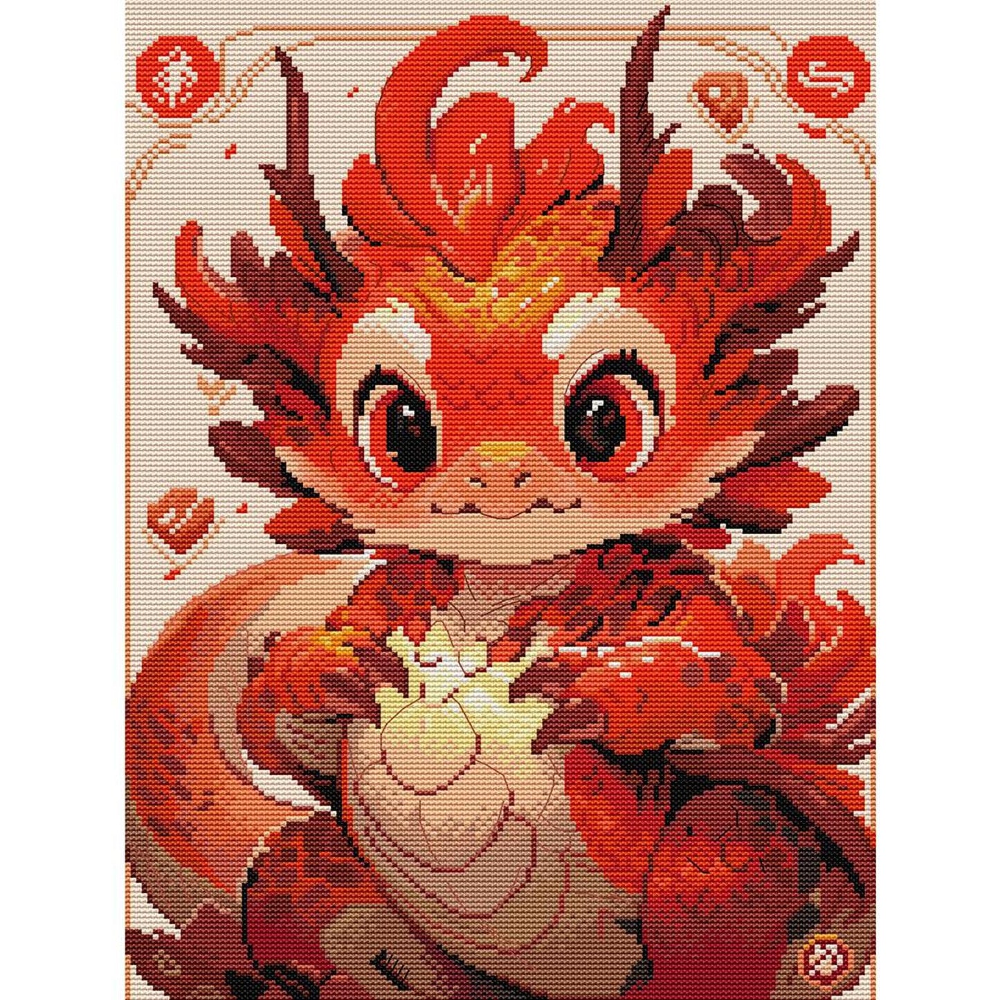 Dragon - Full 14CT Stamped Cross Stitch 32x43CM - Joy Sunday Backstitch