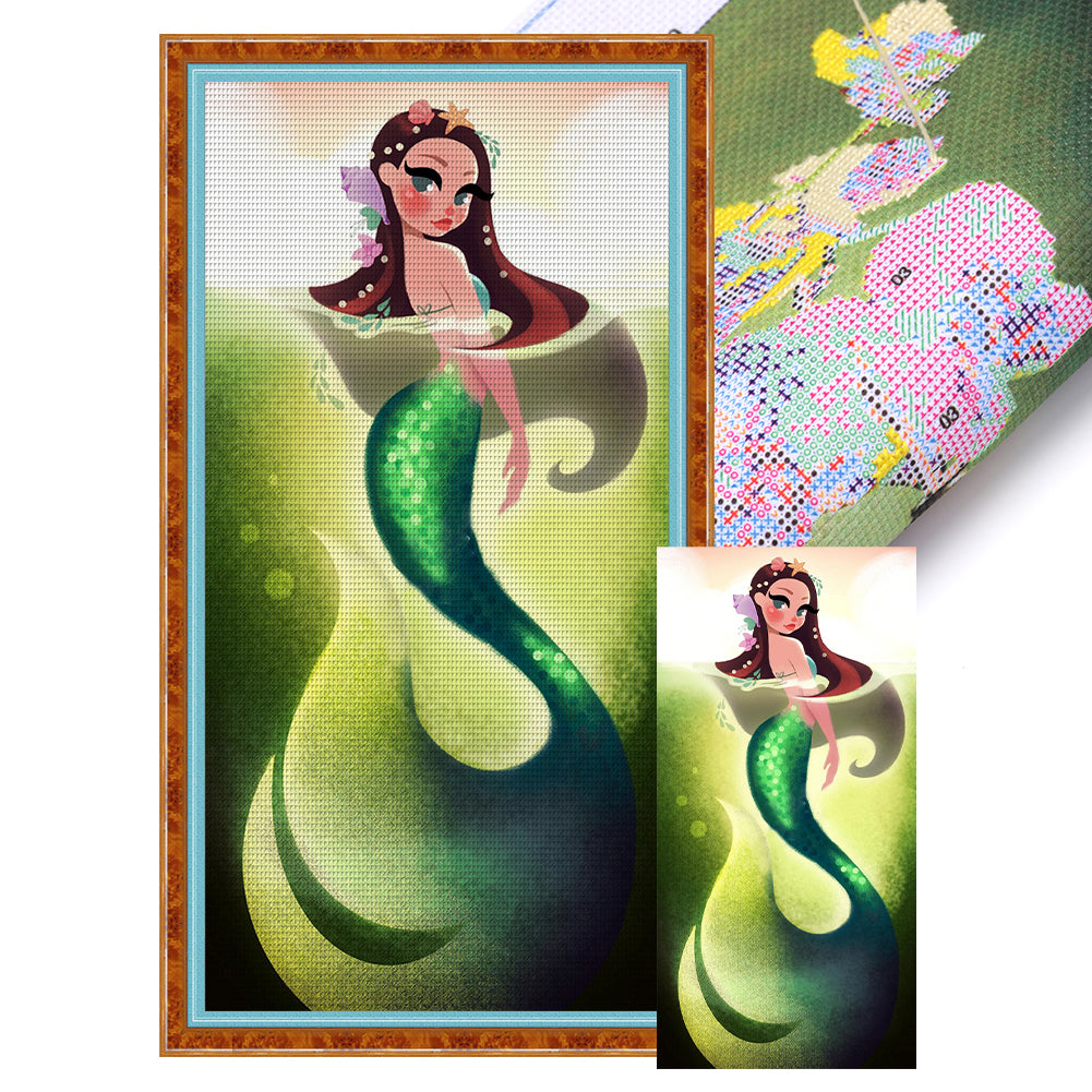 Yishu - Disney Princess Ariel - 40*80CM 11CT 3 Stamped Cross Stitch