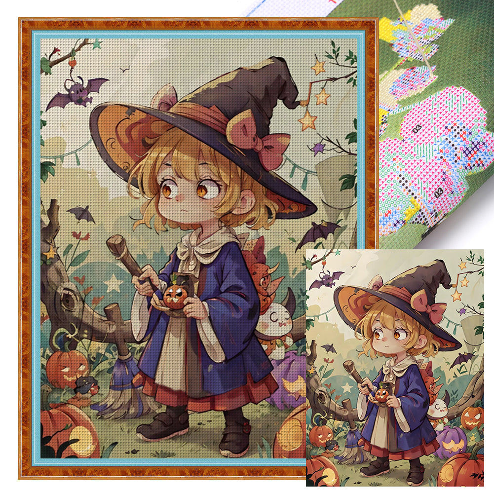Yishu - Witch - 50*65CM 11CT 3 Stamped Cross Stitch