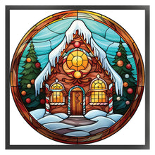 Load image into Gallery viewer, Huancan - Glass Painting - Christmas House - 20*20CM 18CT 2 Stamped Cross Stitch
