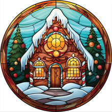 Load image into Gallery viewer, Huancan - Glass Painting - Christmas House - 20*20CM 18CT 2 Stamped Cross Stitch
