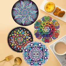 Load image into Gallery viewer, 4PCS Wooden Diamond Painted Placemats for Dining Table Decor (Datura 5)

