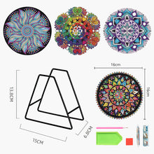 Load image into Gallery viewer, 4PCS Wooden Diamond Painted Placemats for Dining Table Decor (Datura 5)
