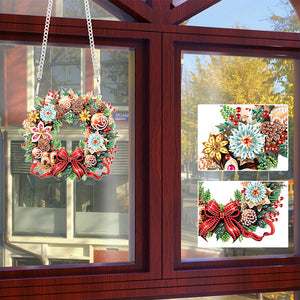 Christmas Special Shaped+Round Diamond Painting Wreath Ornament for Xmas Wall Decor (2)
